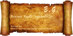 Boros Gyöngyvér névjegykártya