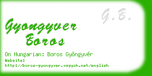 gyongyver boros business card