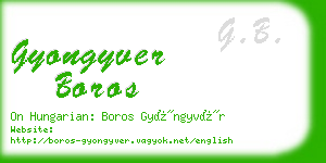 gyongyver boros business card